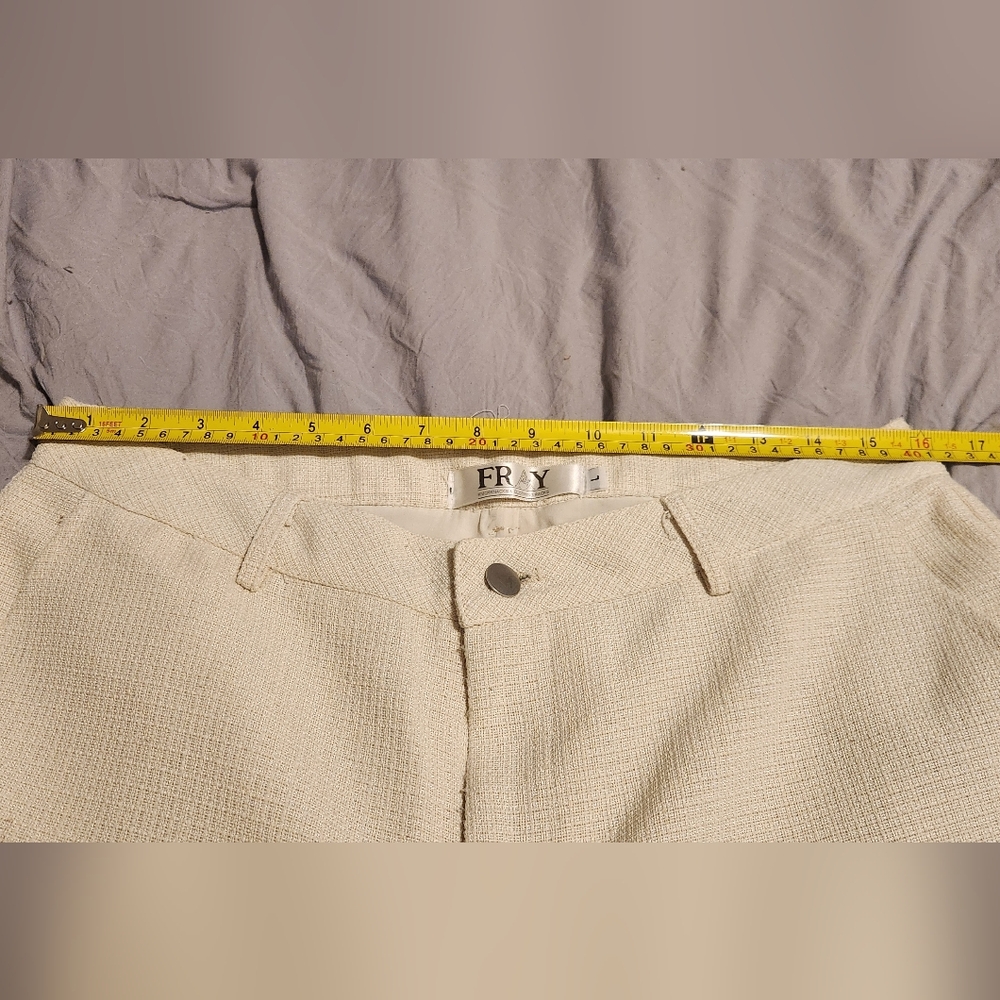 Women's Cream Tweed Cargo Pants - Picture 3 of 4